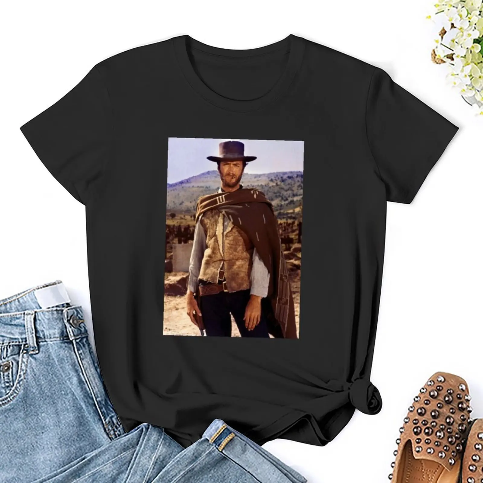 Clint eastwood T-Shirt Blouse oversized kawaii clothes t-shirts for Women graphic tees funny