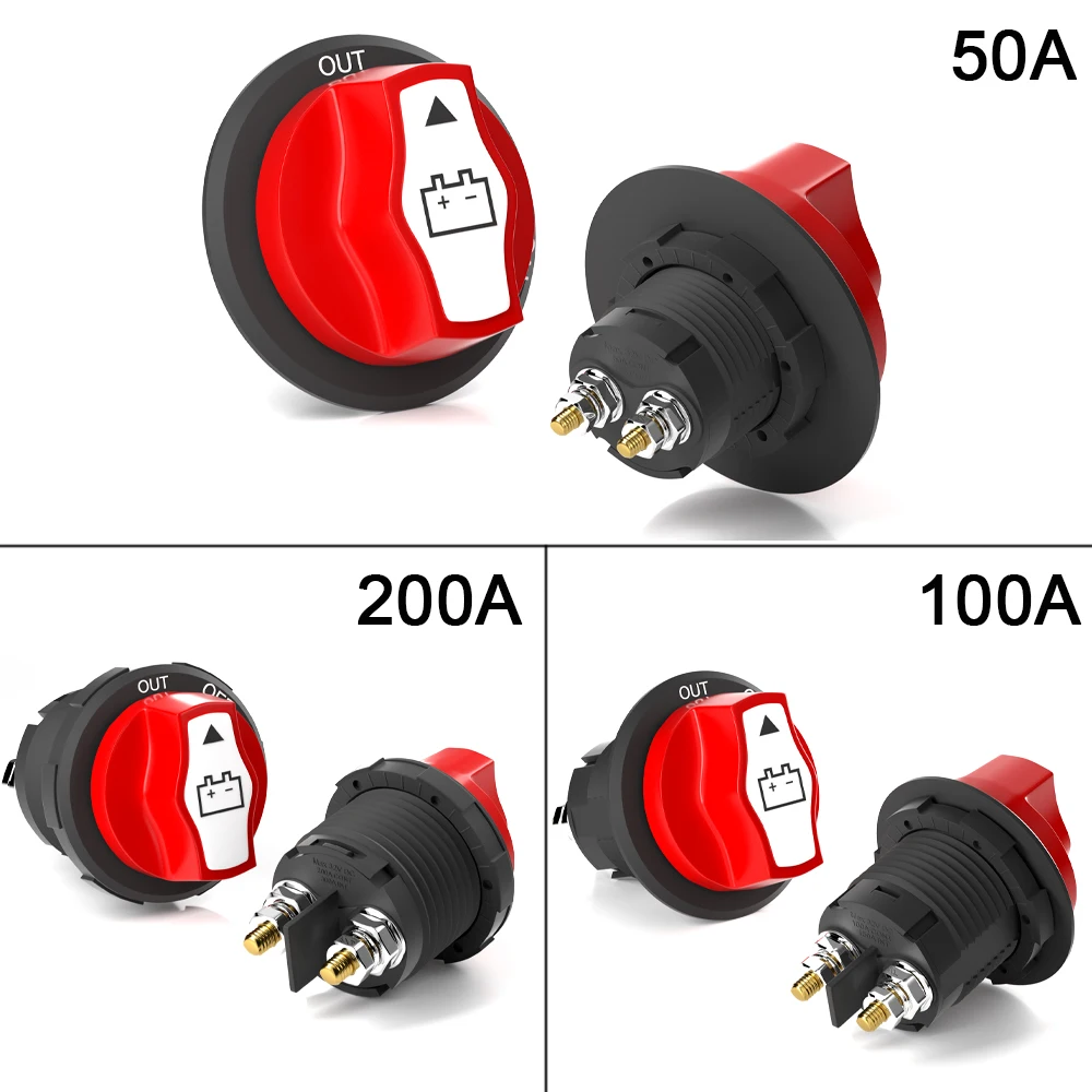 Joli à distance de batterie de voiture, coupure de déconnexion, isolateur d'alimentation CC, accessoires de bateau de moto automatique, 50A, 100A, 200A, 12V, 24V