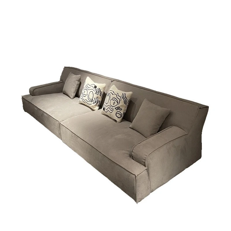 

Sofa straight row living room large and small apartment light luxury simple matte fabric bed and breakfast sofa