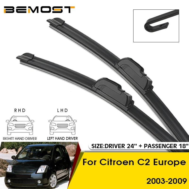 

Car Wiper Blades For Citroen C2 Europe 2003-2009 Windshield Windscreen Front Window Blades 24"+18" Car Accessories