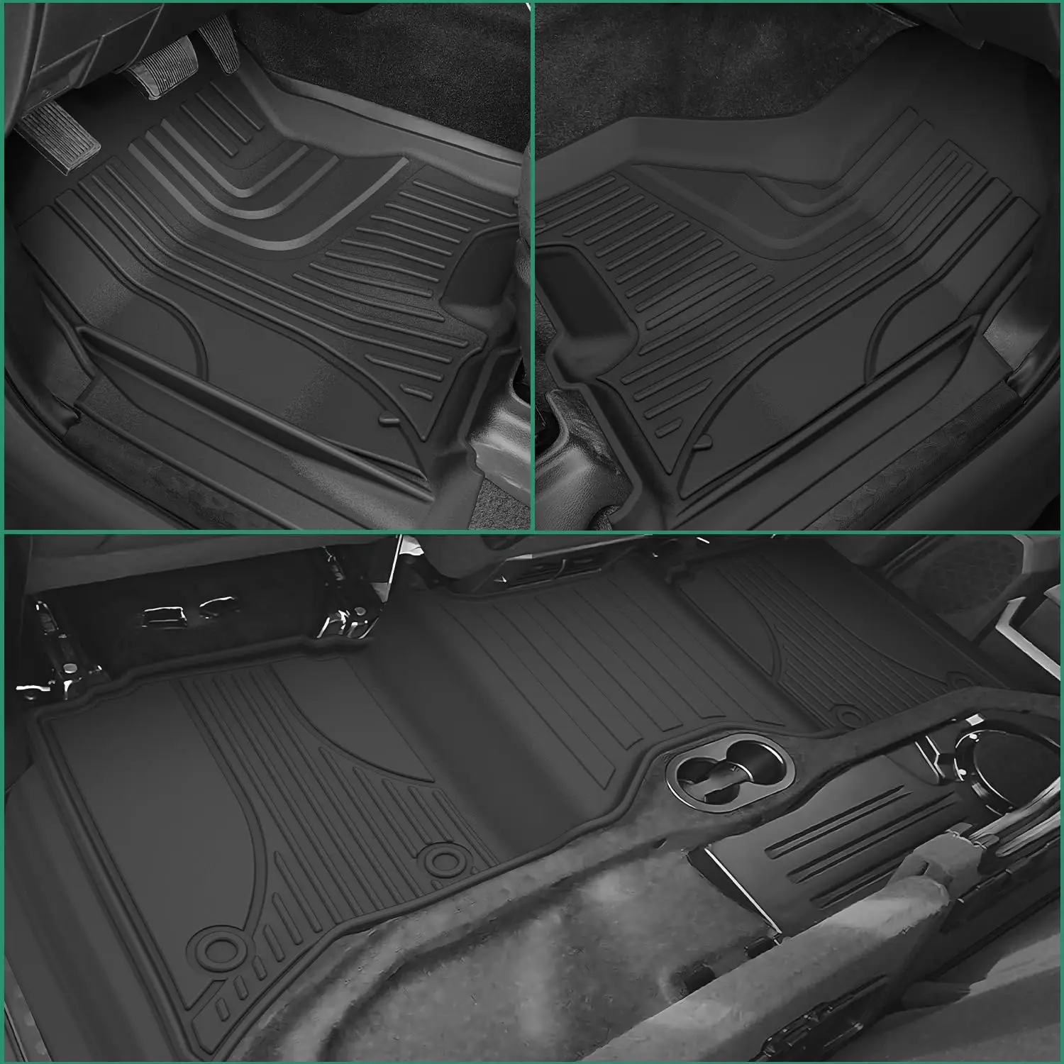 سجادات أرضية لـ 2013-2018 دودج رام 1500/2500/3500 كابينة دائرية |   سجادات أرضية لجميع الأحوال الجوية TPE ملحقات داخلية غير قابلة للانزلاق، باللون الأسود