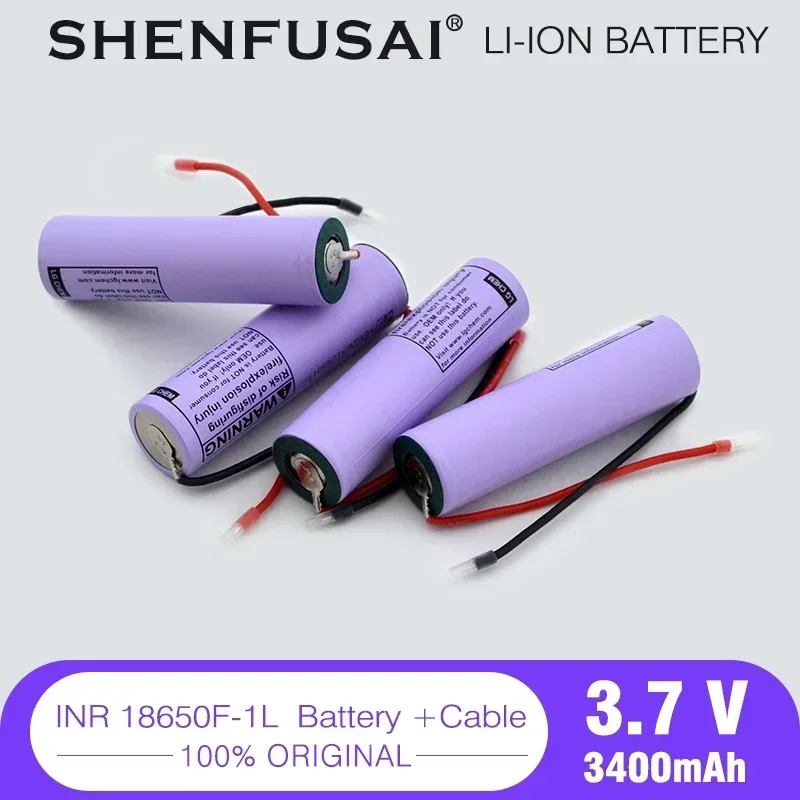 

Lithium ion 18650F-1L 3.7V 3400mAhechargeable battery high-power discharge 20A high current DIY silicone wire