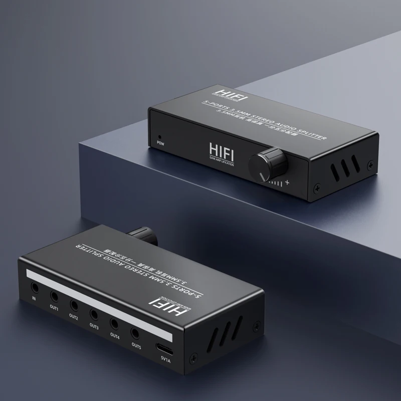 HIFI Lossless 1x5 Audio Splitter 1 in 5 out 3.5mm Stereo Audio Splitter HIFI Sound Quality
