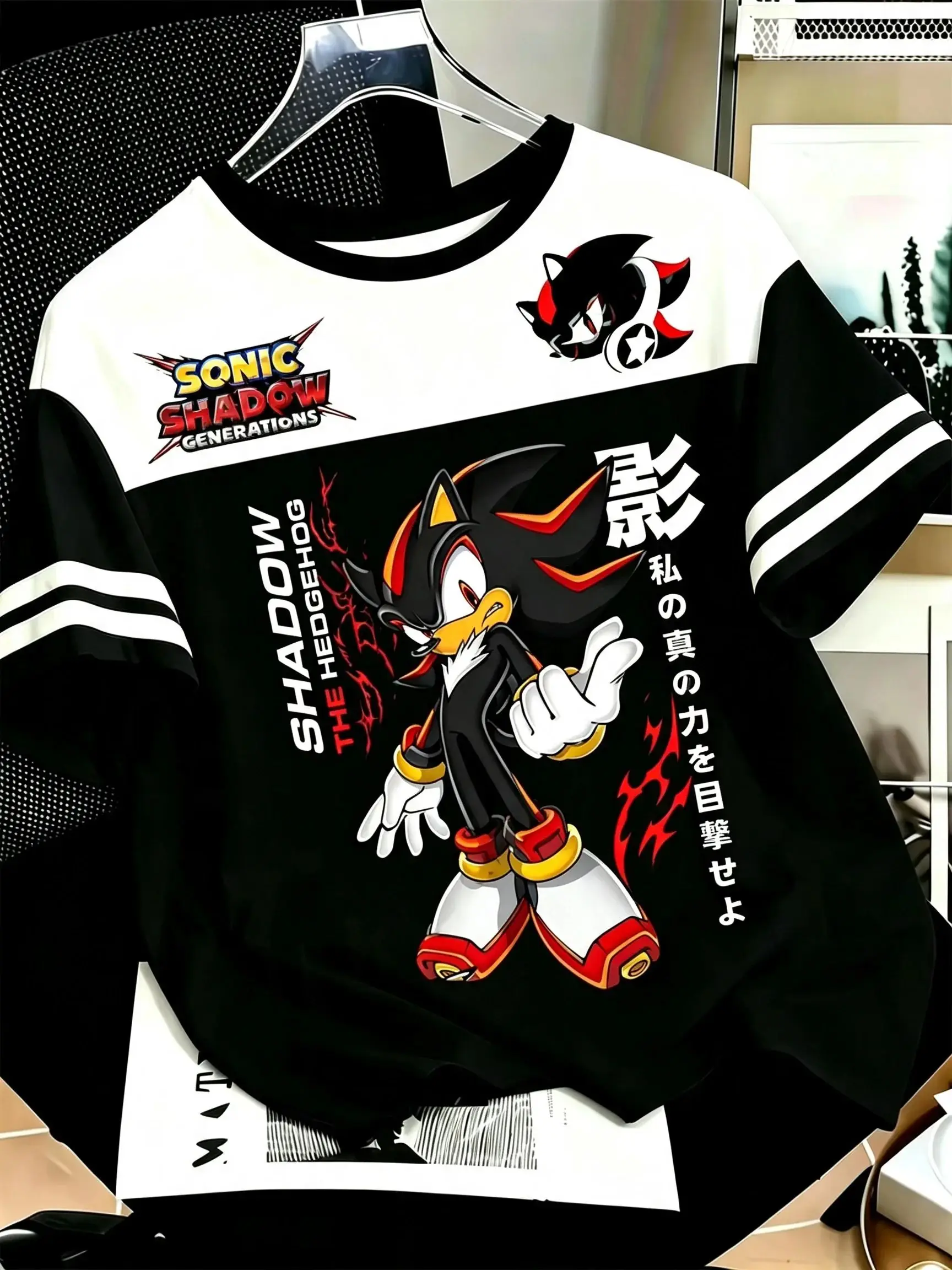 Autumn New Sonic Character Full Set Sports ShirtFamily Parent-child Outfit Sports T-shirt Halloween Kids Cosplay Costume Jersey