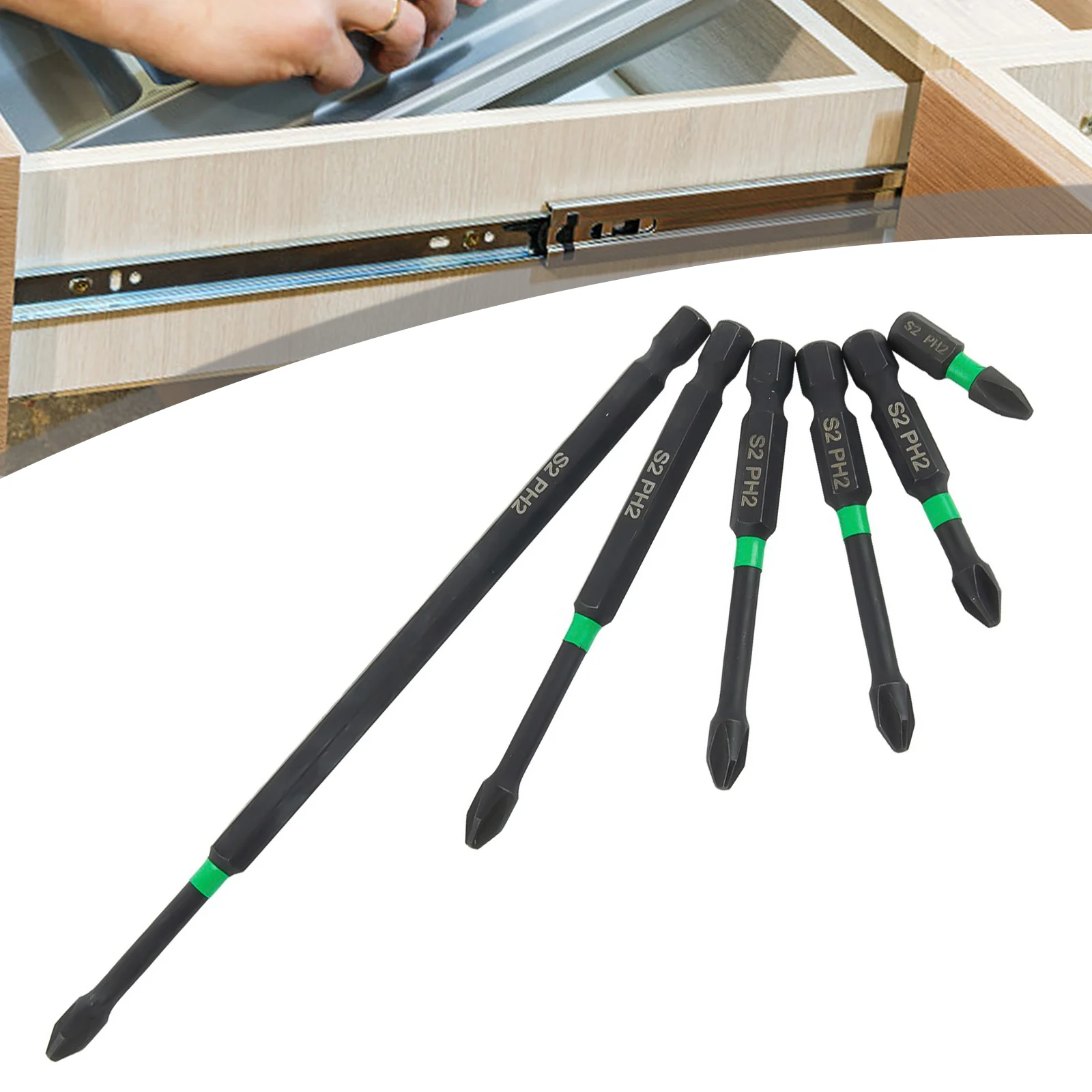 6 pezzi cacciavite a croce PH2 lotto magnetico testa punte per cacciavite in acciaio legato cacciavite antiscivolo 25 50 65 70 90 150mm
