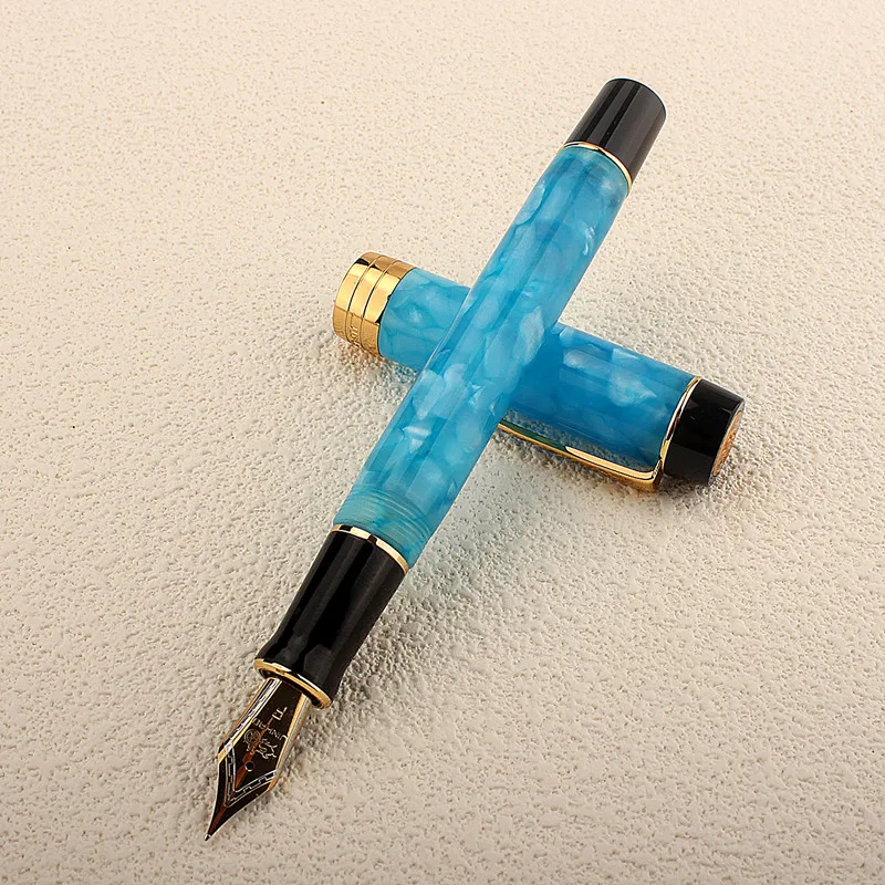 Jinhao Century 100 Series Fountain Pen Multi Color Acrylic Barrel Fine Nib Gold Trim Business Office Signature School