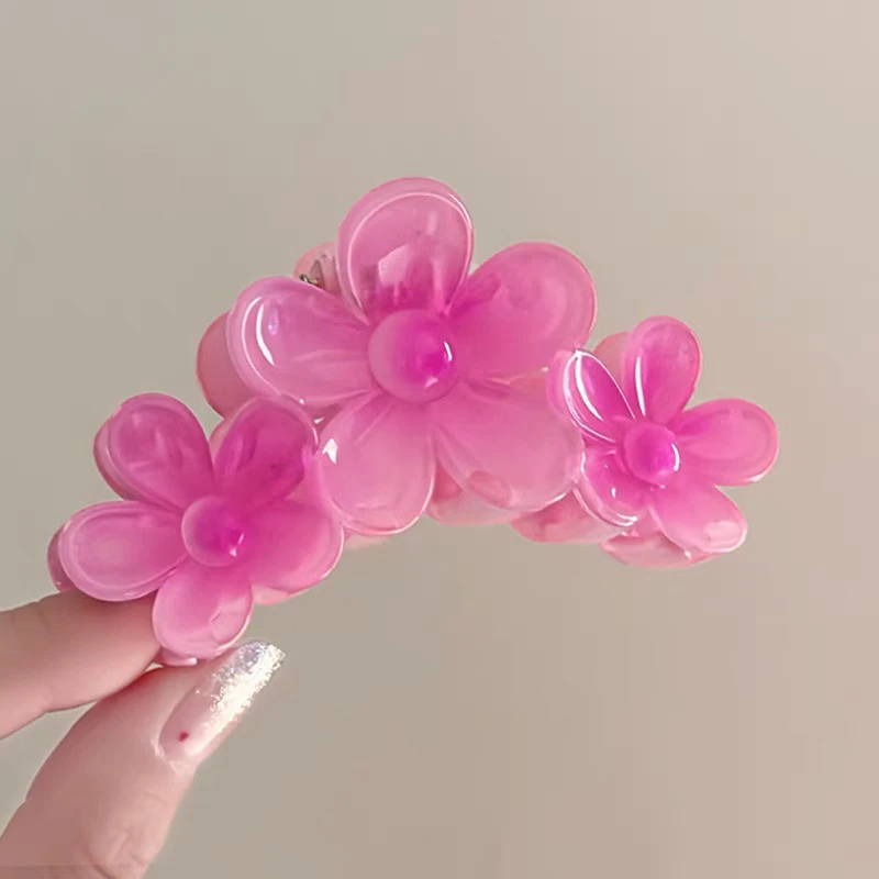 Nuevas pinzas en forma de garra para el pelo de flor de Color caramelo para mujer, pinza para el pelo con gradiente grande y dulce, pinza para el pelo, pasadores, accesorios para el cabello