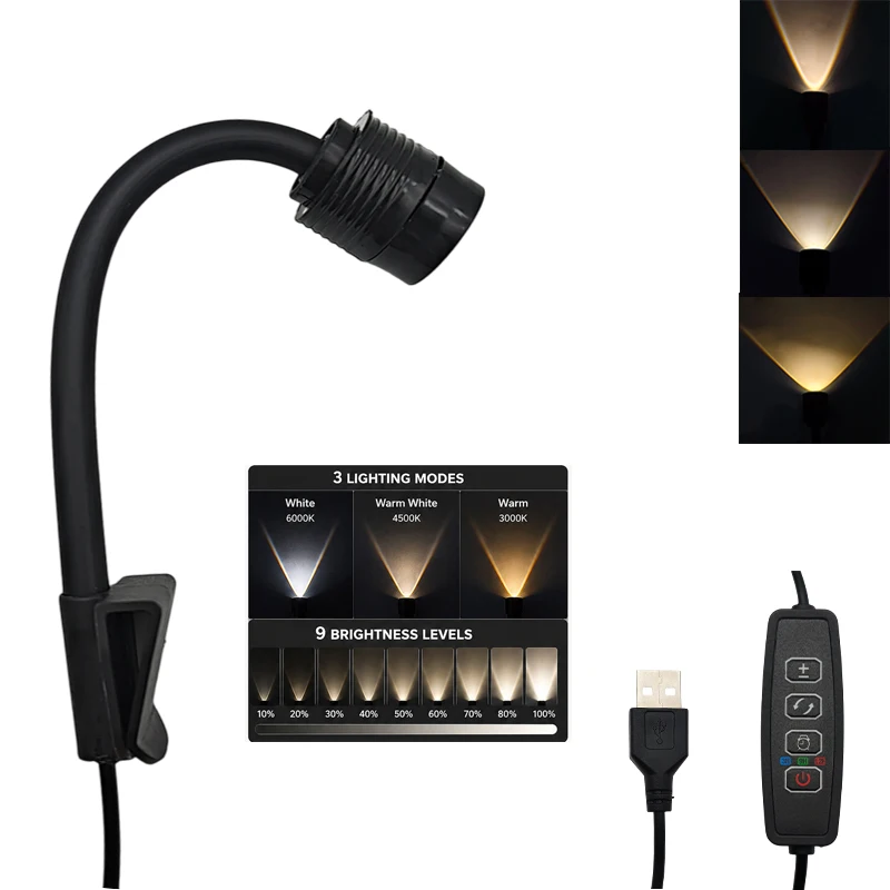 LED Aquarium-Strahler mit Einstellbarem Fokus 15 ° -90 °   3-Farben Dimmbare Aquariumbeleuchtung mit Timer und Einstellbarer Helligkeit, Südamerikanische Lampe