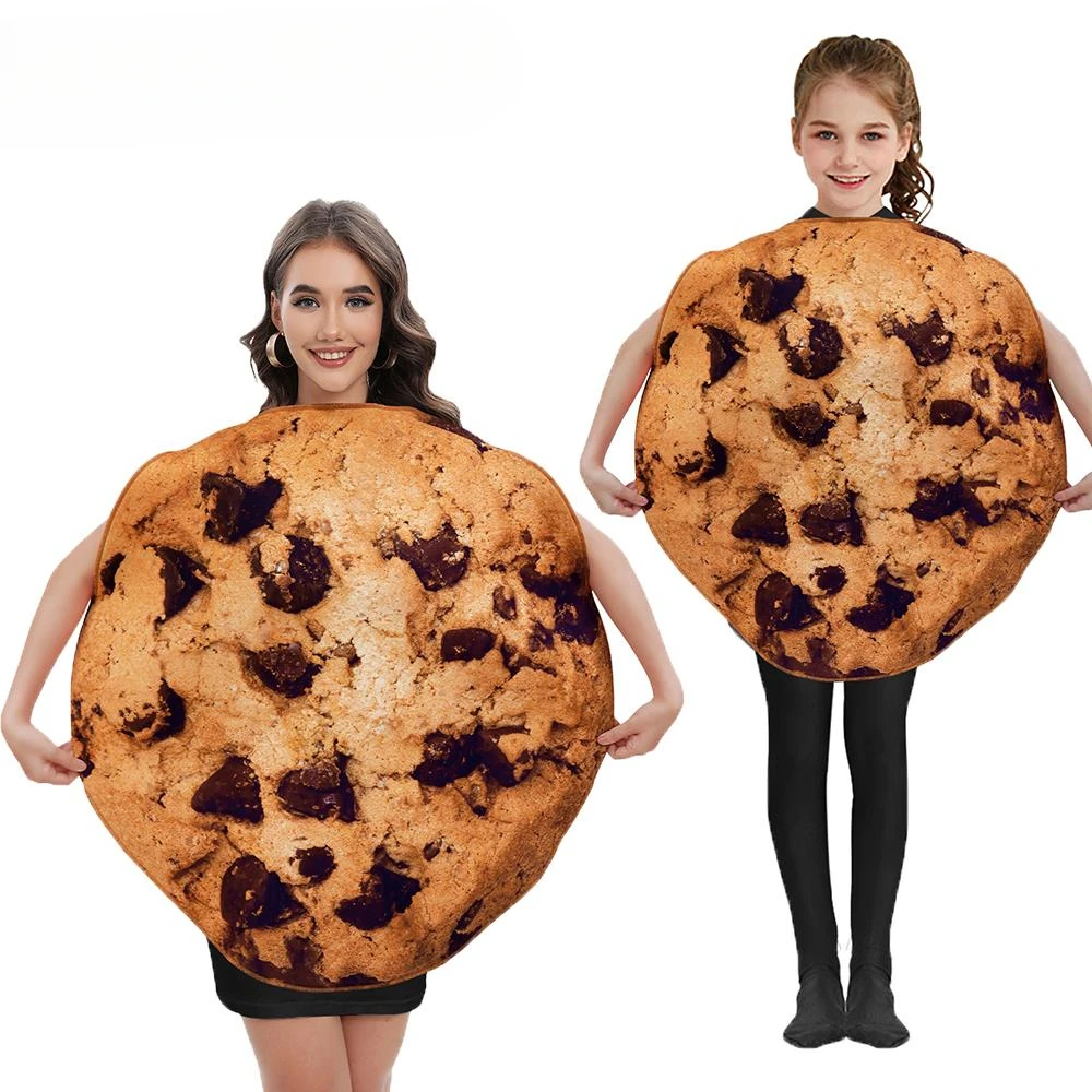 Divertido disfraz de fiesta de comida, disfraz de galletas, mono para niñas y niños, vacaciones de Halloween, puesta en escena, trajes para mujeres adultas