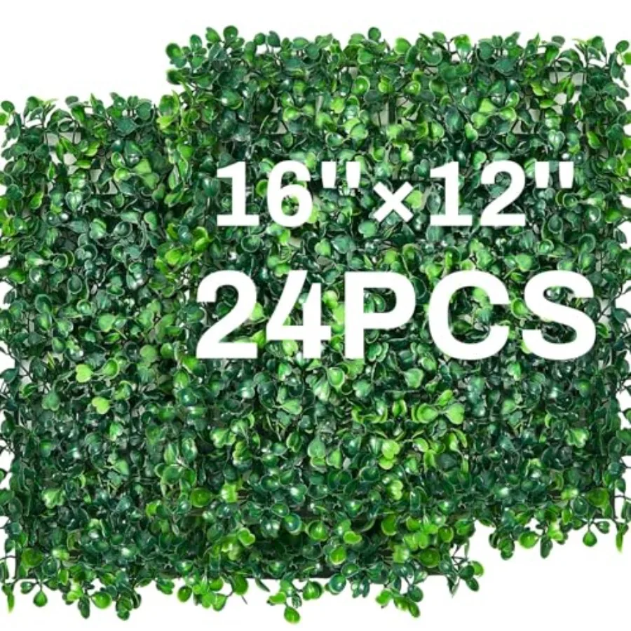 

Pcs Fau Grass Wall Panels Artificial Bowood Panels Outdoor Privacy Screen Greenery Backdrop UV Protected Topiary Hedge Plant fo