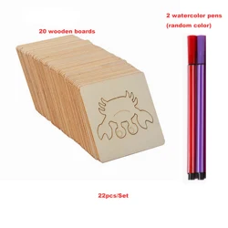 22pcs Wooden DIY Drawing Template Templates With Markes, Children's Drawing Template Drawing Tool Set 42pcs Wooden DIY Drawing T