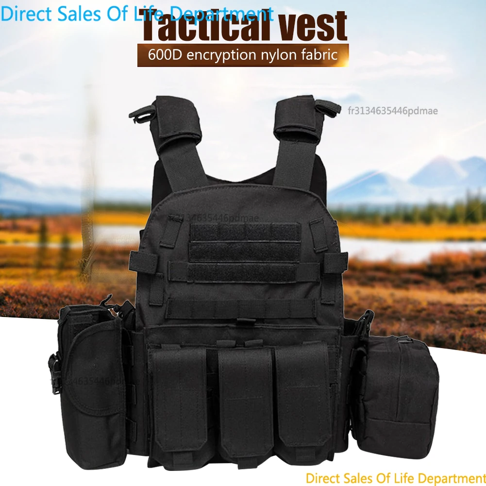 Gilet tactique en nylon, armure corporelle militaire camouflage pour la chasse en plein air et le tir à l'air comprimé