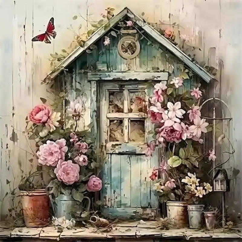 

CHENISTORY Full Drill Diamond Painting House Landscape Cross Stitch Sets Full Drill Mosaic Embroidery Hobby Creative Home Decor