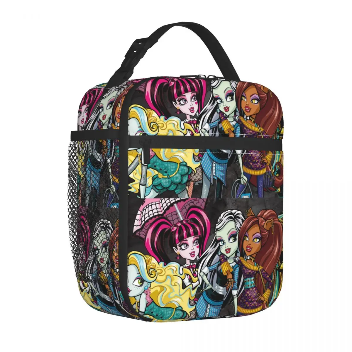 Cute Monster High Girl Insulated Lunch Bag Thermal Bag Lunch Container Draculaura Tote Lunch Box Food Bag College Picnic