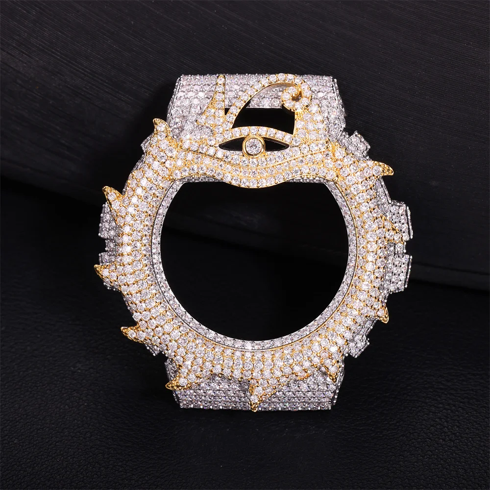 Blingminer Eye Moissanite Watch Case For CAS** DW6900RL-1AC Can Pass Diamonds Tester Brass With GRA Wrist Diamond Case Free Shi view 2