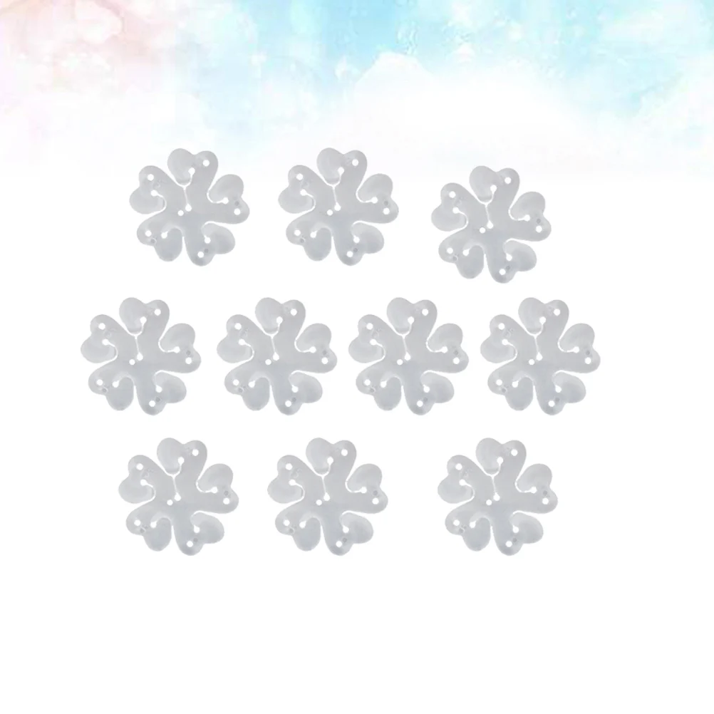 

50 pcs Clips 11-In-1 Plum Flower Shaped Plastic Double Layer Holder For Wedding Birthday Party Decoration Garland Arch Making