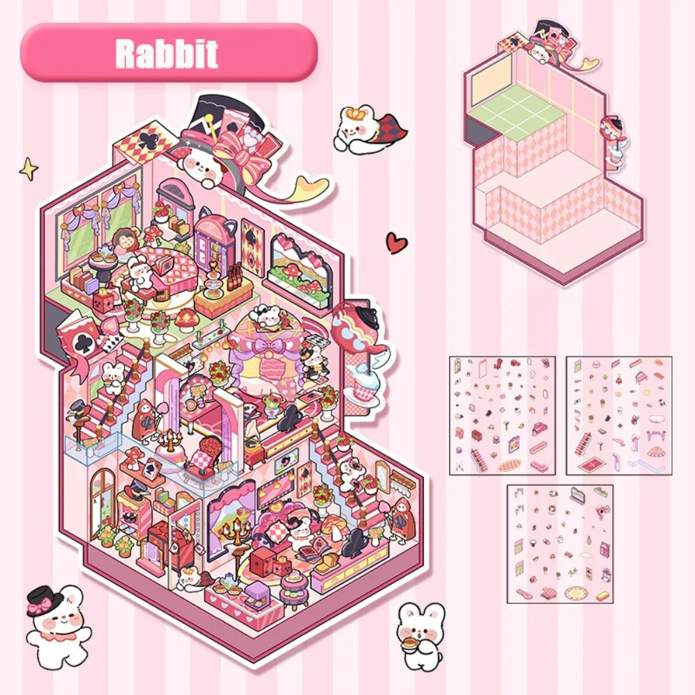 Adesivi paesaggistici 3D in PET Taglie forti Capibara Collage di scene in miniatura Adesivo tridimensionale per incollare impilabile multiplo dei topici