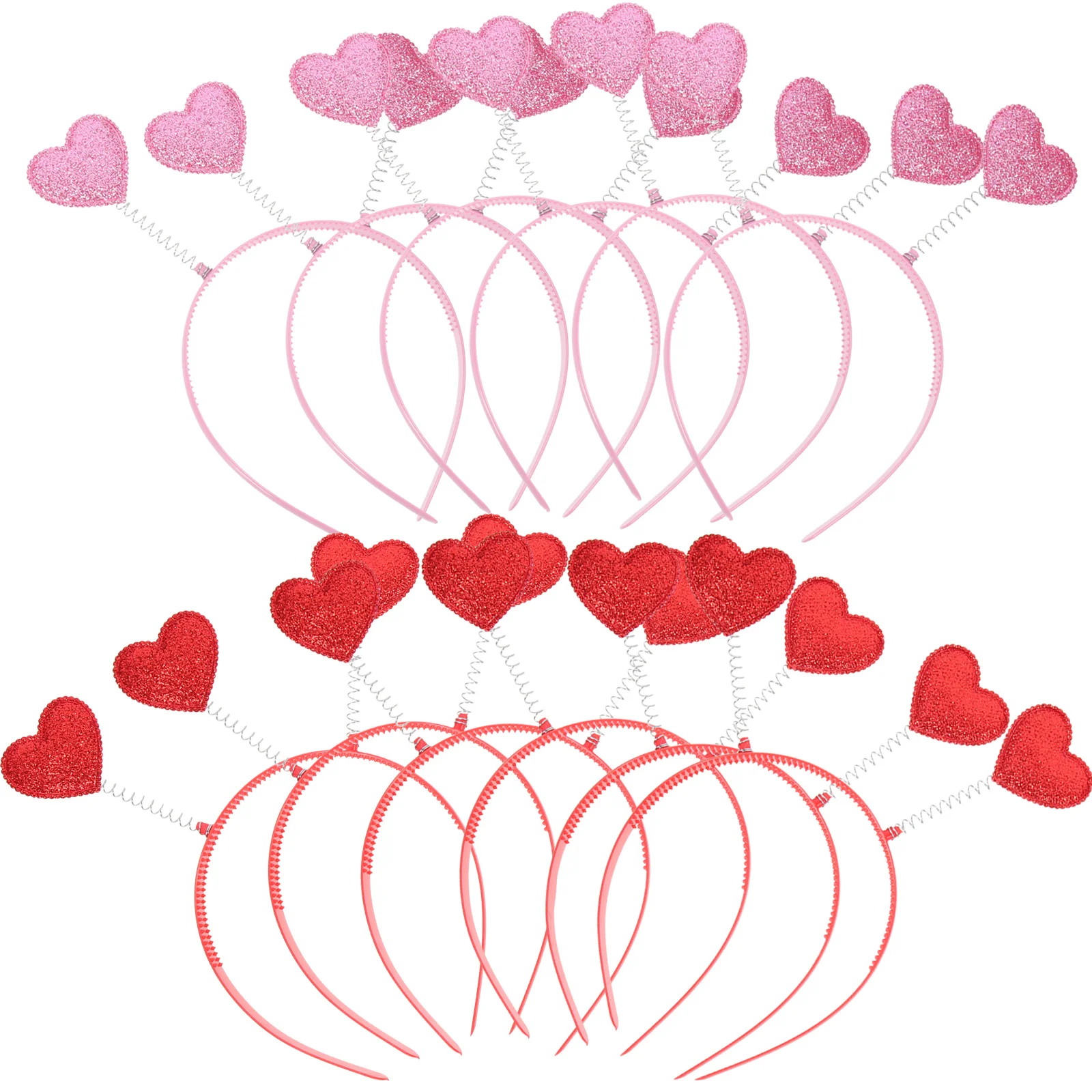 

12Pcs Colorful Heart-Shaped Headband Girls Headdress Comfortable Lightweight Festival Party Headgear Heart-Shaped Headdress