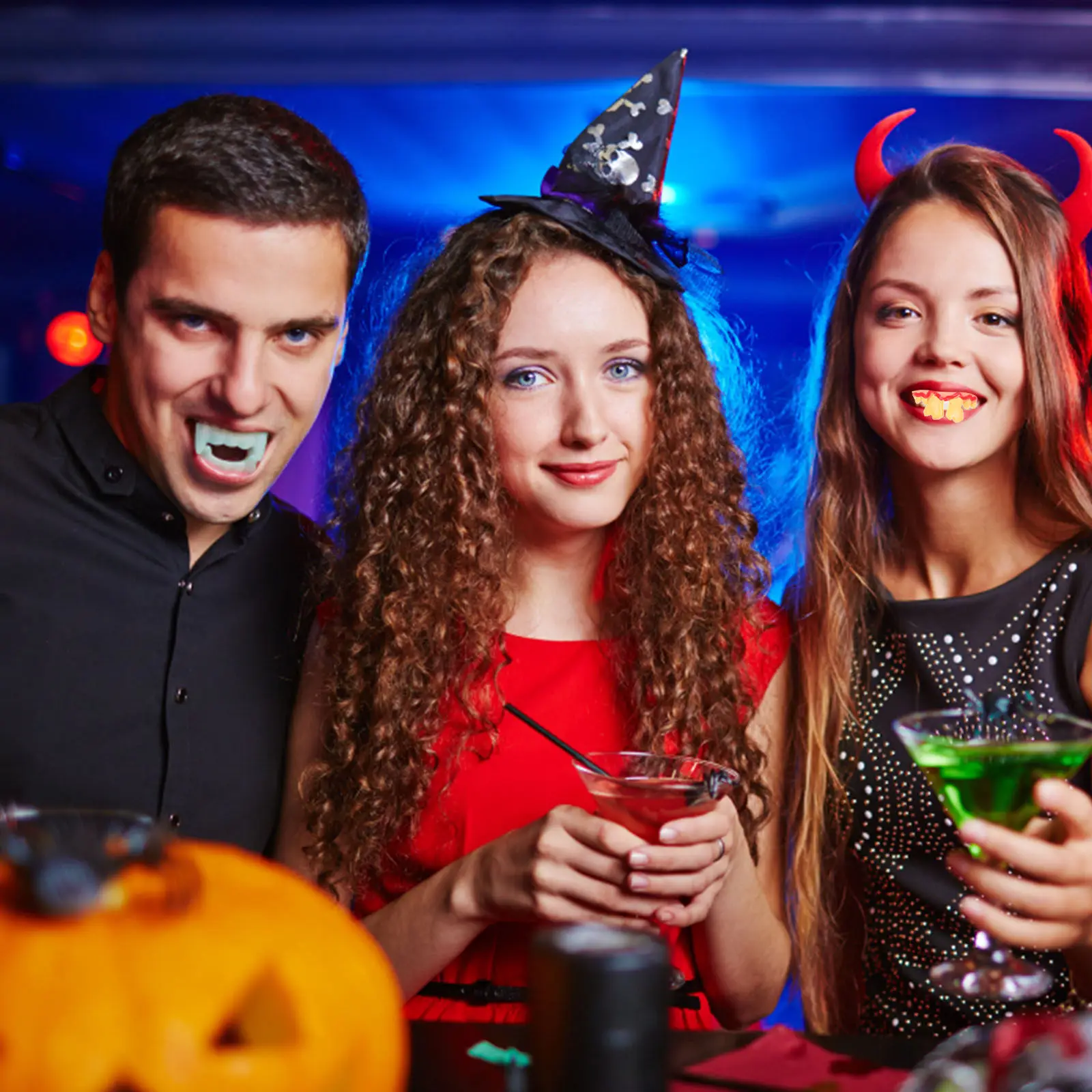 

12Pcs Halloween Fake Teeth Costume Dentures Horror Zombie Party Props Scary Cosplay Accessories Cosplay Dentures Props