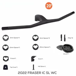 FRASER IC SL WC For Sparks Frame,740mm -20degrees Full Carbon Fibre Integrated Cockpit MTB Handlebar,Bike Accessories