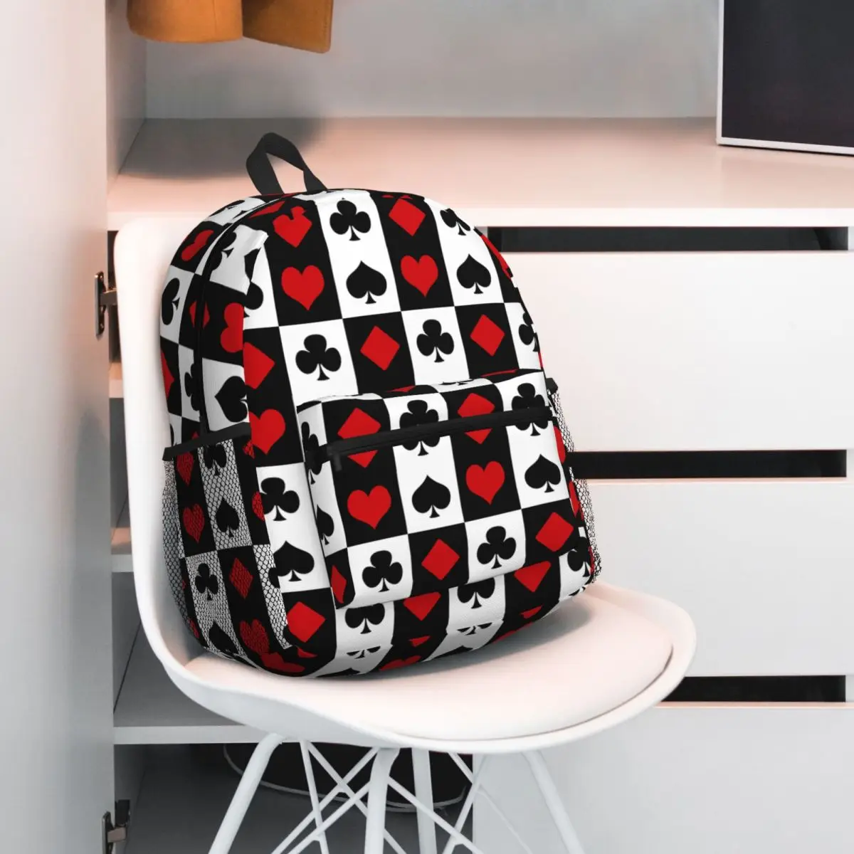Playing Card Backpack Daypack Large Capacity Boys Girls BookBag School Bag Shoulder Bags for Men Women