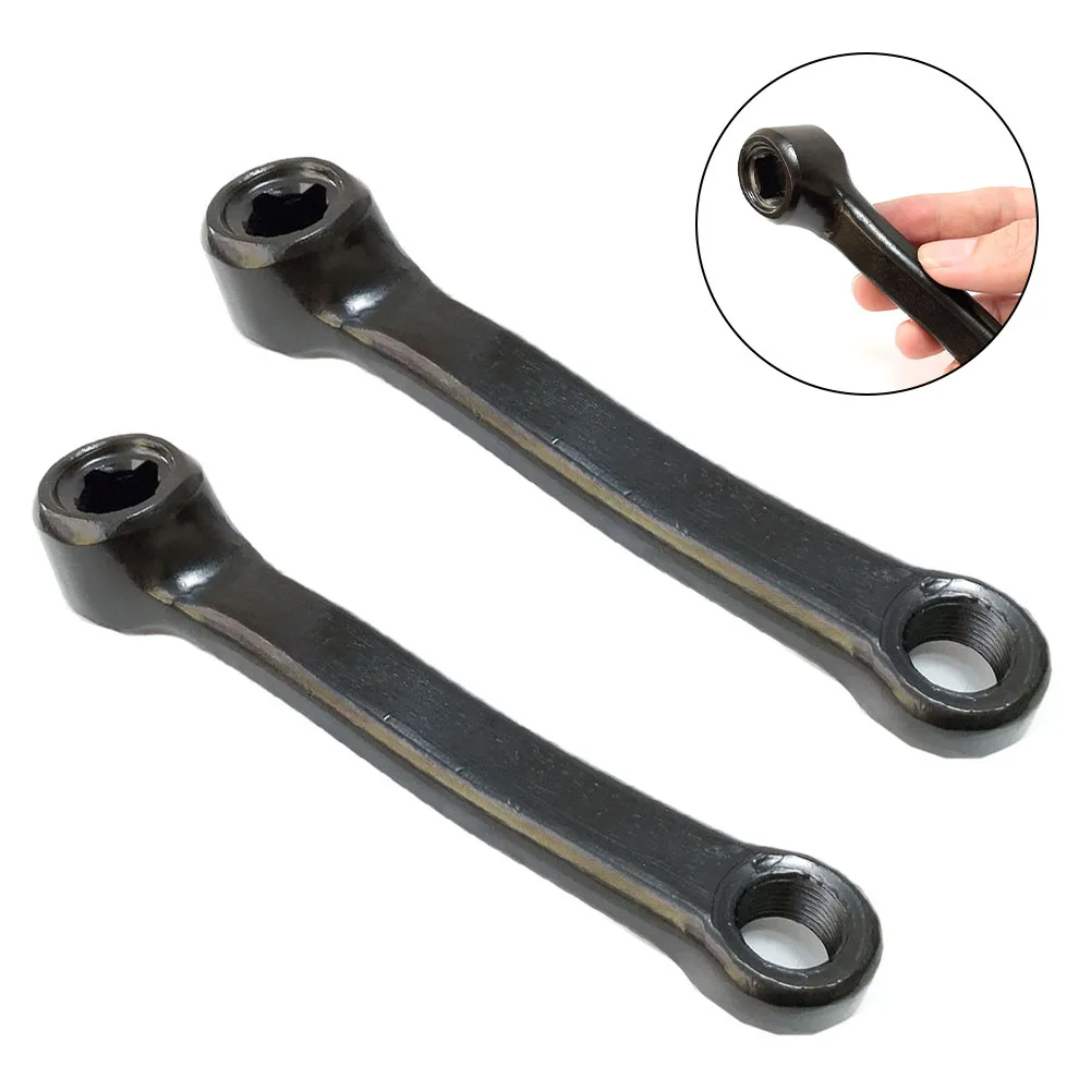 127mm Exercise Bike Crank Iron Square Hole Left/Right Foot Pedal Turn Crank Connecting Rod For Indoor Sports Bicycle Crank Parts