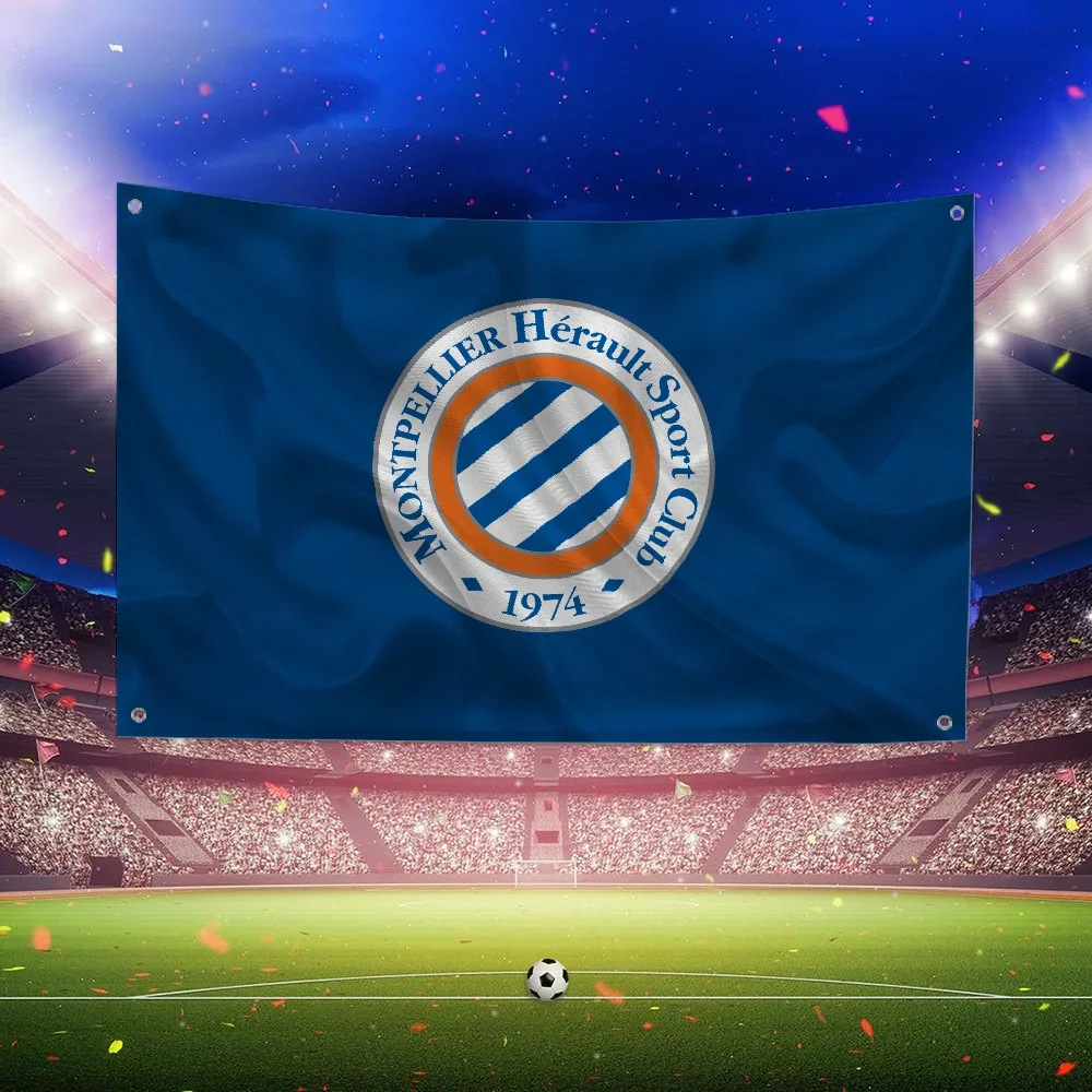 Soccer Fan Wall Banner Polyester  Outdoor Garage Decor Sports Theme Room non-toxic material Simple Installation without flagpole