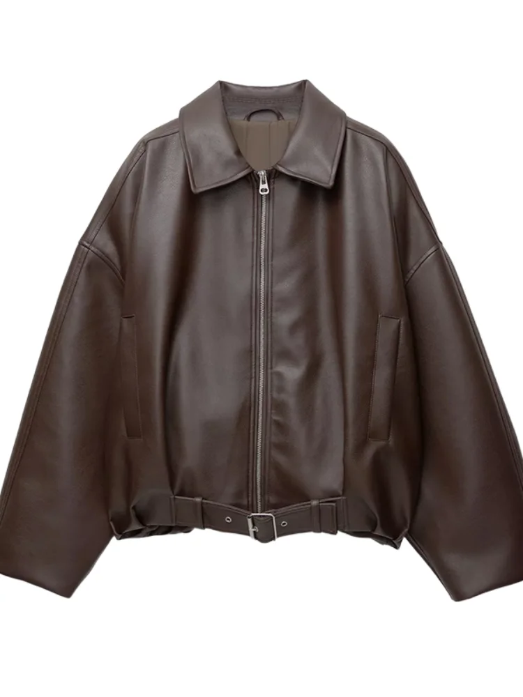 Abrigos de lana con cuello de bufanda elegante para mujer, chaquetas de manga larga con un botón y cintura delgada rosa, prendas de vestir de calle para otoño 2025