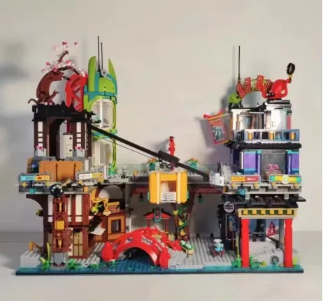 

Ninja City Workshops Temple of Airjitzu City Markets Building Blocks with Figures Assemble Bricks Toy Gift for Children Adult