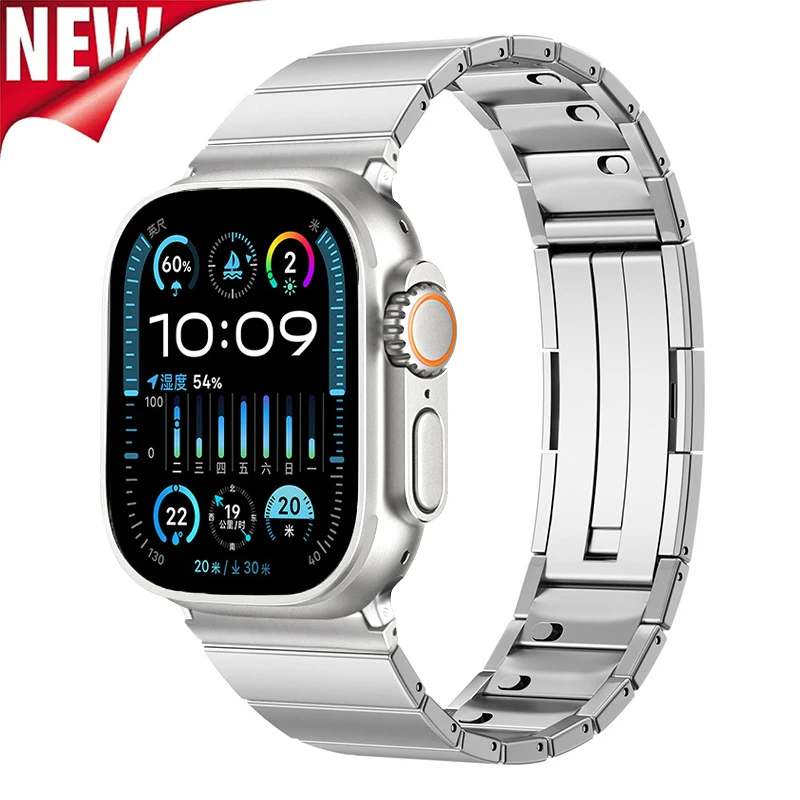 سوار فولاذي غير قابل للصدأ لساعة أبل الترا 3/2 49 مللي متر 46 مللي متر 42 مللي متر 45 مللي متر 44 مللي متر حزام معدني Iwatch سلسلة 11 10 9 8 7 6 SE 5 4 سوار #1