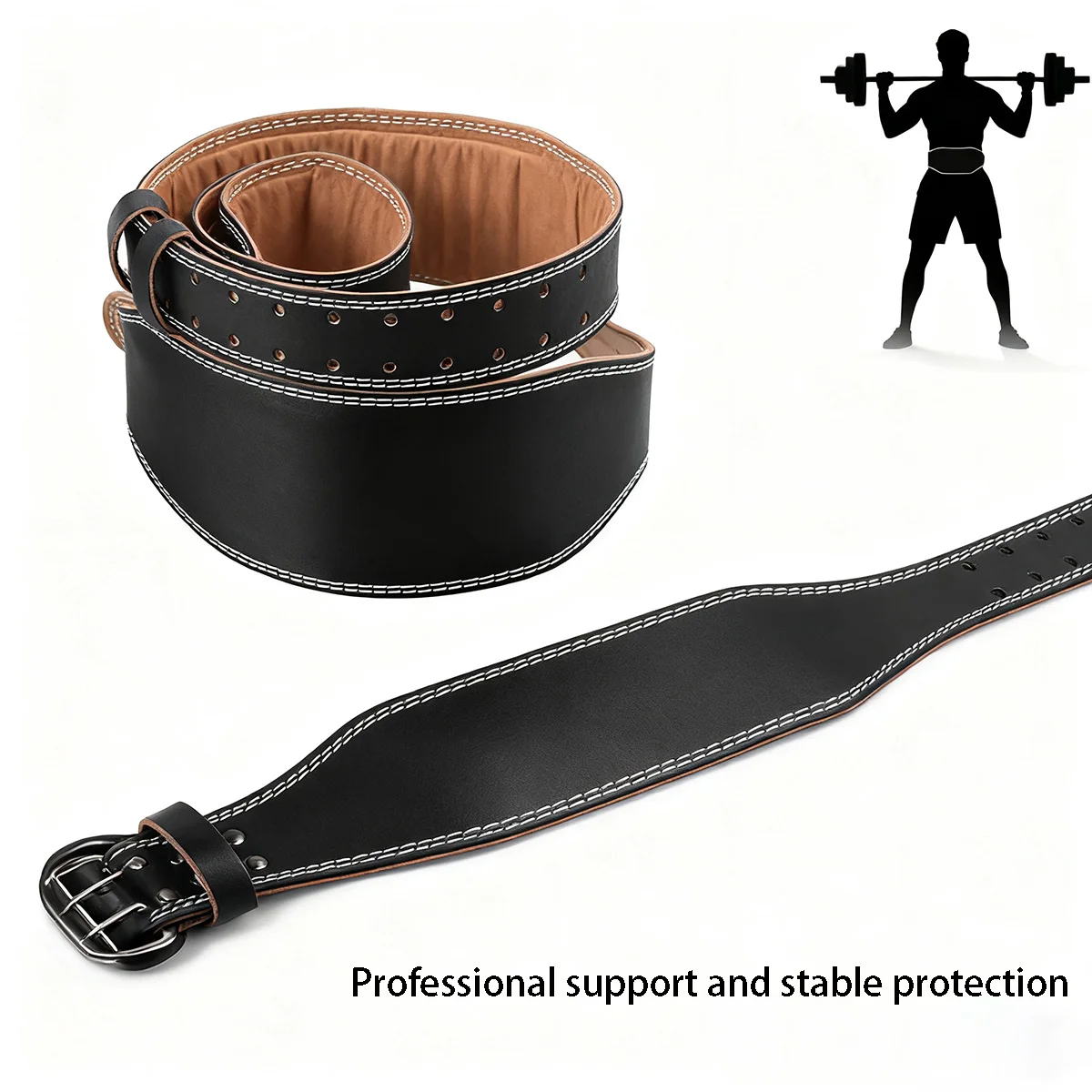 Waist Support Sports Safety Belt Protection Fitness Deep Squat Hard Pull Weightlifting Belt PU Leather Fitness Belt Protection ﻿