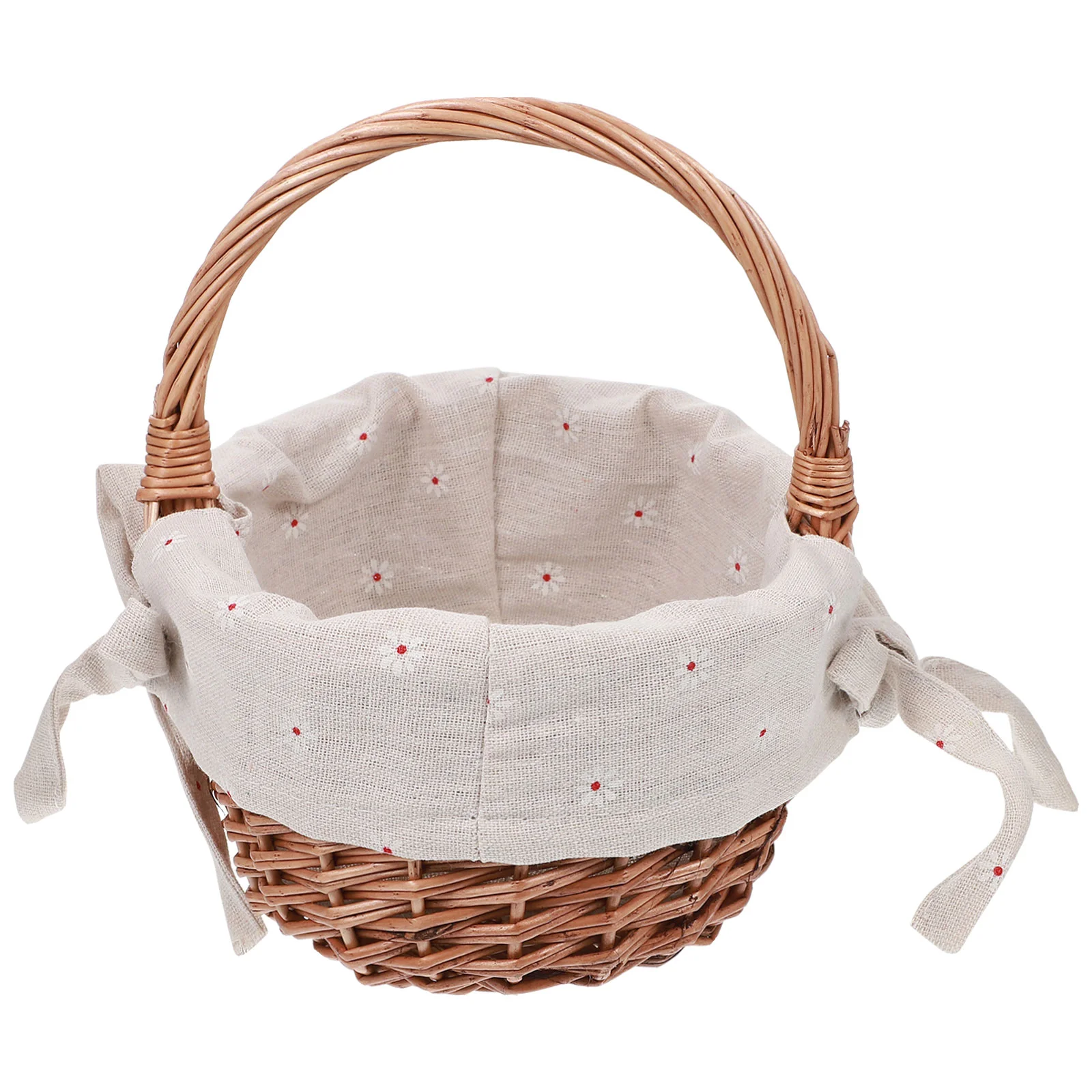 

Rattan Flower Basket Picnic Woven Handmade Weaving Willow Wicker Linen Wedding Wooden Toddler