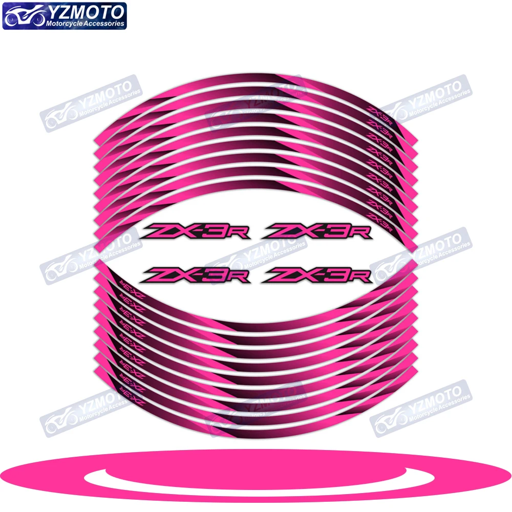 

For ZX-3R ZX3R ZX 3R Motorcycle Accessories Sticker 17 Inch Front And Rear Wheel Hub Decal Reflective Decoration Rim Stickers