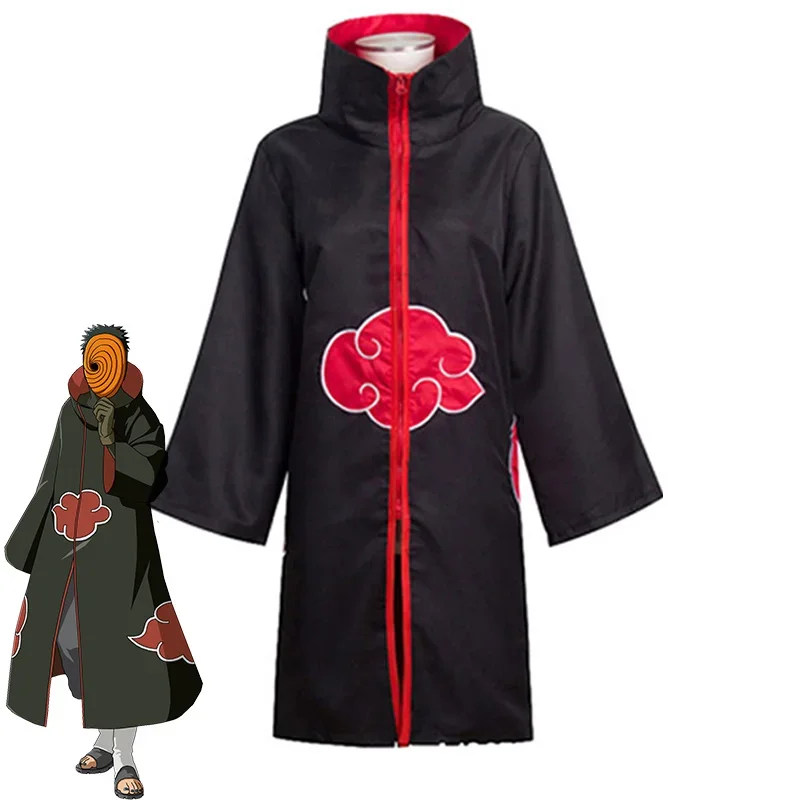 Naruto Tobi Obito Cosplay Costume Akatsuki Long Sleeve Cloak Halloween Carnival Funny Adult Cosplay Costume