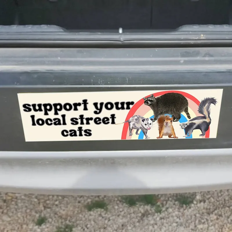 

Motorcycle stickers helmet stickers funny stickers showing local street cats for decorating car windows and bumpers