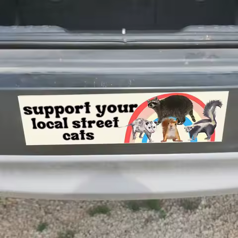 Motorcycle stickers helmet stickers funny stickers showing local street cats for decorating car windows and bumpers