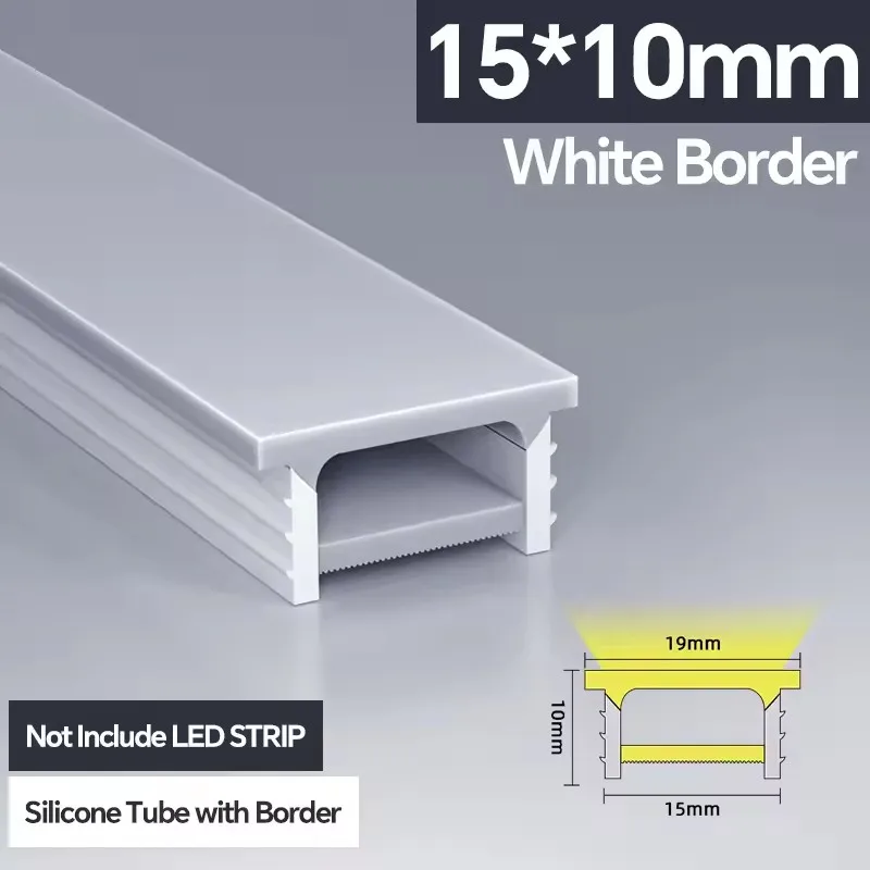 5m/10m embedded silicone envelope track, 15X10mm, 5.010.0m flexible silicone material, can be shaped into straight line, arc or