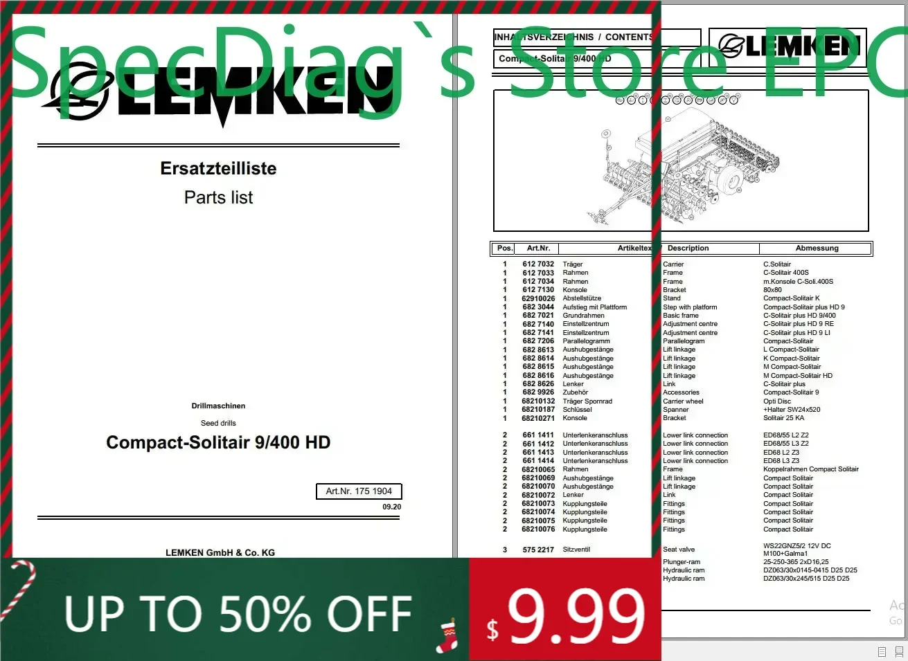 

SpecDiag Lemken Agricultural, 8,14 ГБ, обновление списка деталей в формате PDF, 2022.