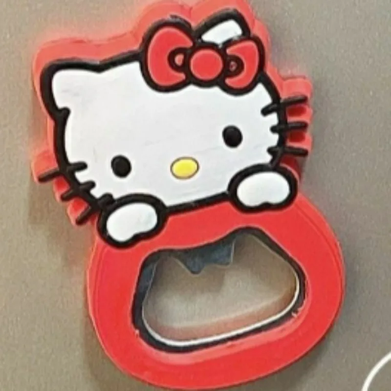 Cute Cartoon Kt Cat Corkscrew Fridge Magnet Pvc Soft Glue Vertical Magnetic Portable Beer Corkscrew Folding Corkscrew
