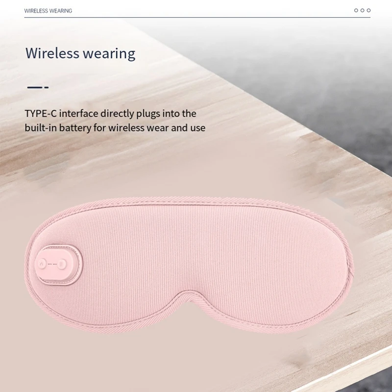 3D Eye Protection Steam Eye Mask Electric Heating Hot Intelligent Heating Sleep Shading USB Connection Vibration Massage