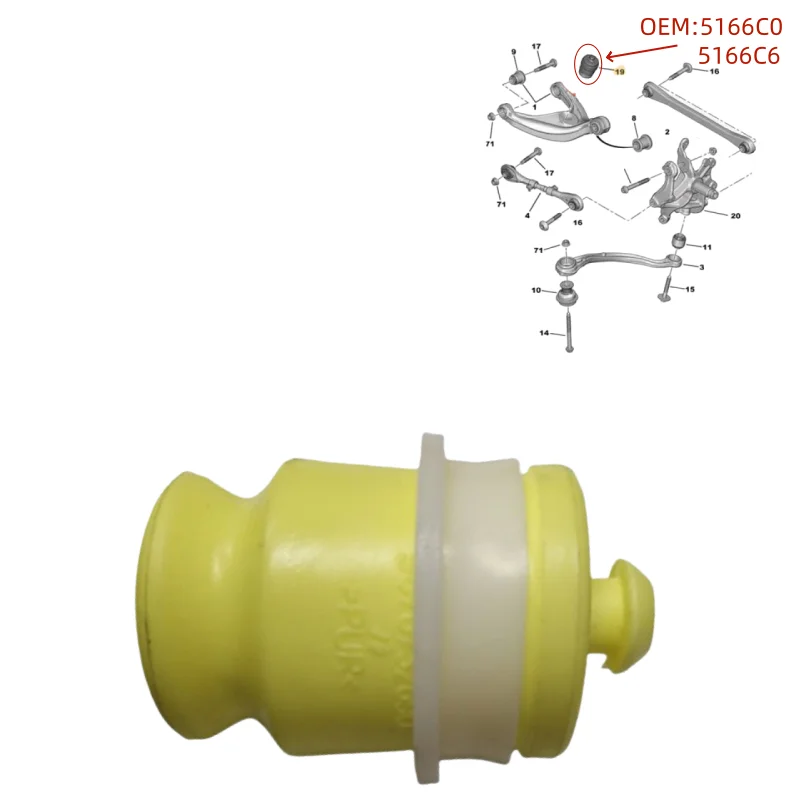 

5166C0 5166C6 For Peugeot 508 Citroen C5 rear axle buffer block, rear axle elastic buffer pad, rear axle bushing