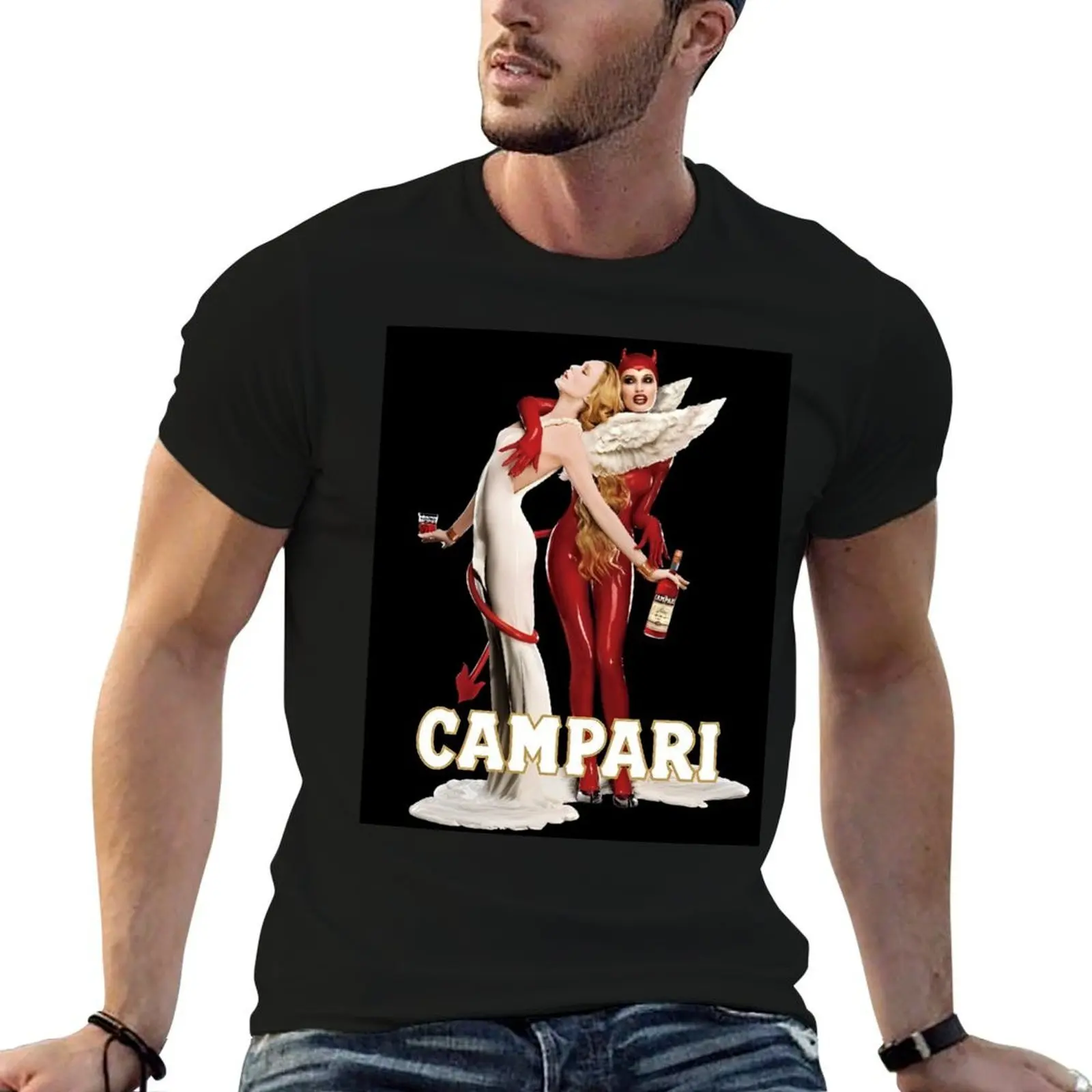 

Vintage Campari Devil and Angel aperitif bitters alcoholic beverages advertisement poster / posters T-Shirt