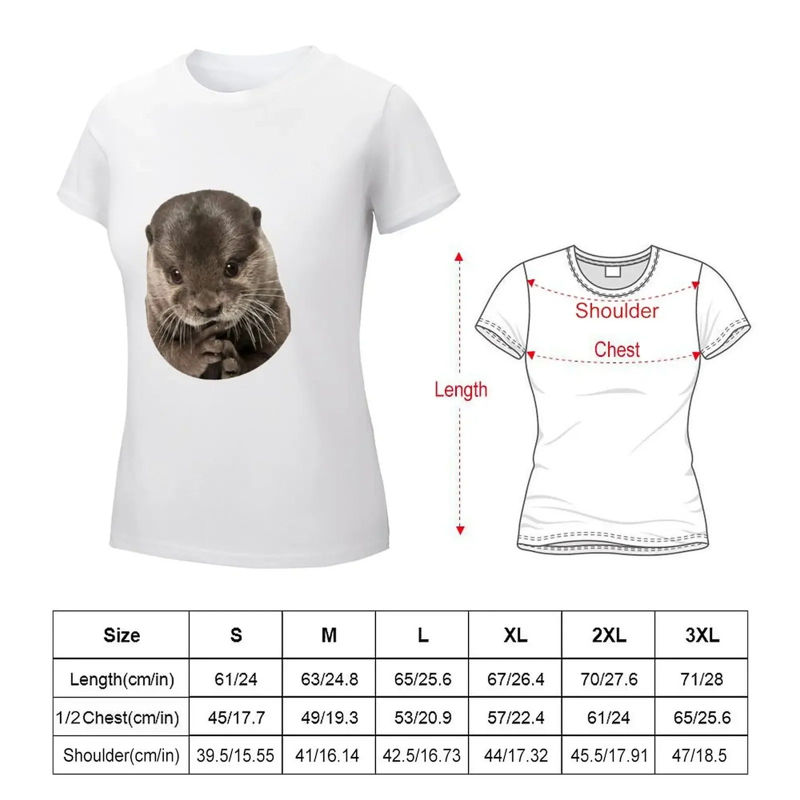 Cute baby otter T-shirt kawaii clothes summer clothes plus size tops t shirts for Women loose fit