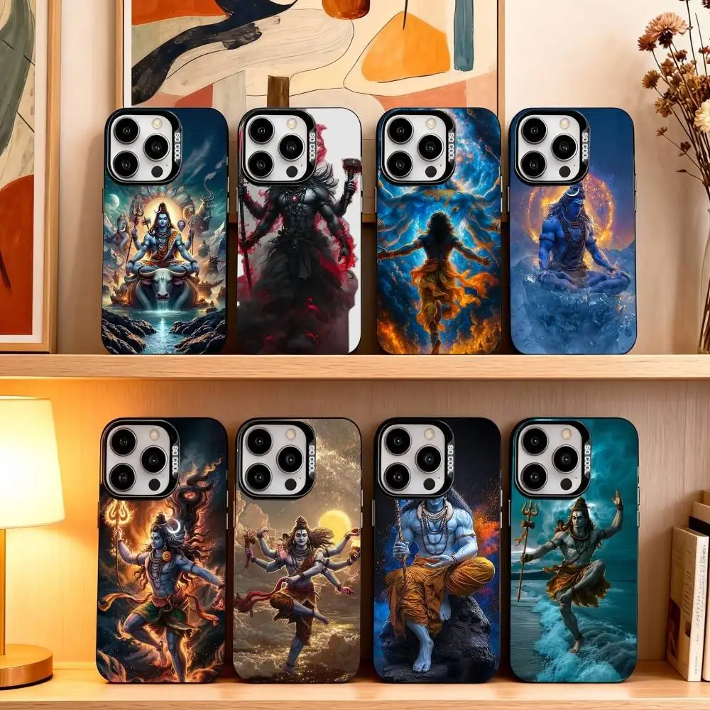 

Mythology Lord Shiva India Phone Case For iPhone17,16,15,14,13,12,11 Plus,Pro Max Black Candy silver phone case