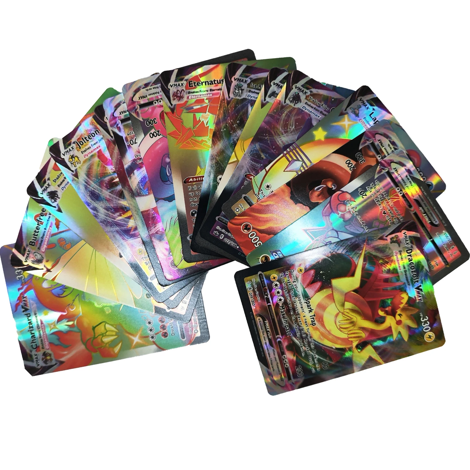 100-200pcs Pokemon Card Not Repeating Flash EX GX VMAX Collection Cards Game Battle Carte Trading Children Toy