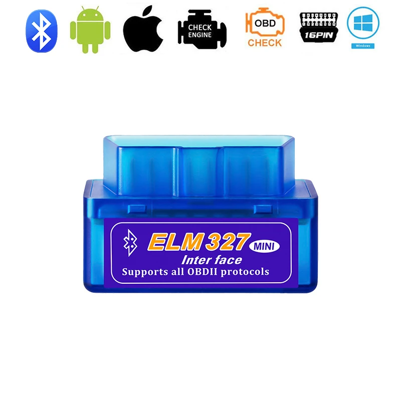 미니 ELM327 V2.1 OBD2 스캐너 코드 리더, 안드로이드 및 IOS 블루투스 자동차 진단 도구, 자동차 오류 감지기 