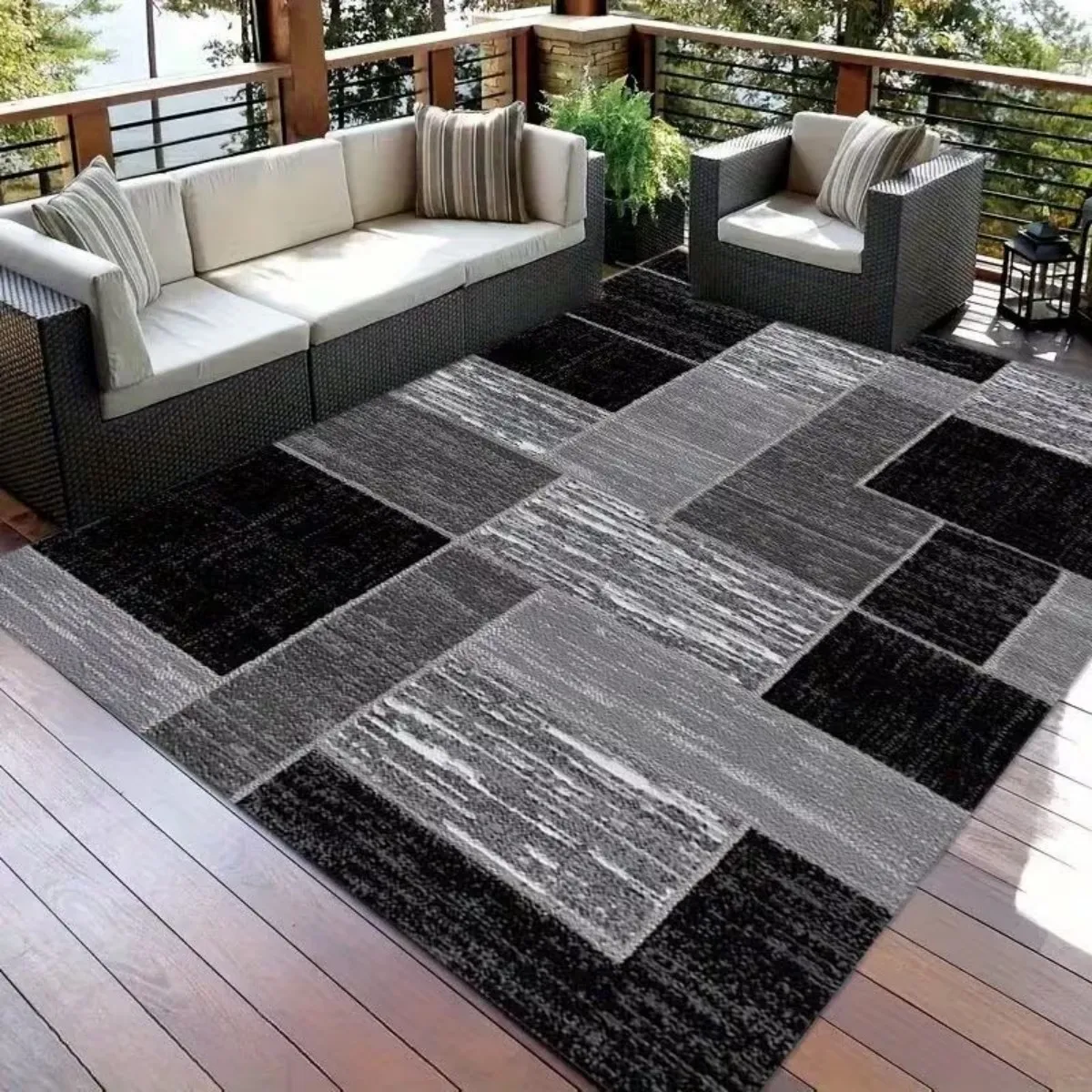 Extra Large Square Living Room Rug, Soft Crystal Velvet Floor Mat with Non-Slip Rubber Bottom, Suitable for Hallway and Bedroom