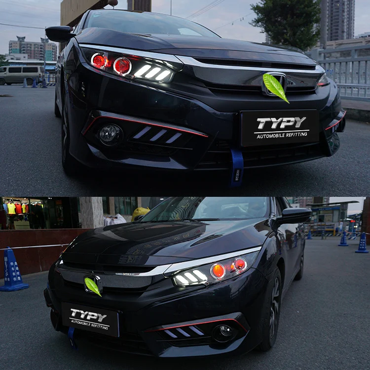TYPY مخصص Led المصباح الديناميكي Led تحول ضوء لهوندا سيفيك 10 Gernareation 2016 2017 2018 2019 2020 2021
