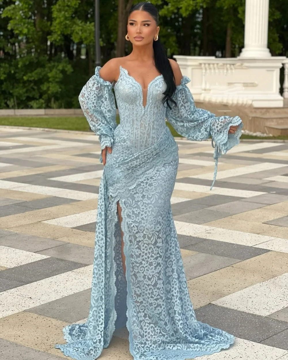 Customized High Quality Classic Lace Ruched Mermaid Strapless Long Dresses Bespoke Occasion Dresses Sizes Available Fashion