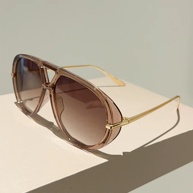 KAMMPT Oversized Pilot-zonnebril 2025, nieuw in Vintage Double Bridge-zonnebril Dames Trendy luxe merkontwerp Outdoor Shades